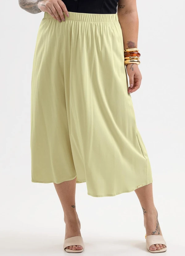 Cativa Plus Size - Saia Midi Plus Size em Viscose com Elastano Amare