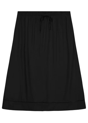 Secret Glam - Saia Midi Plus Size em Viscose Preto - SECRET GLAM