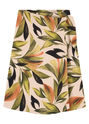 Secret Glam - Saia Midi Plus Size em Viscose Verde - SECRET GLAM