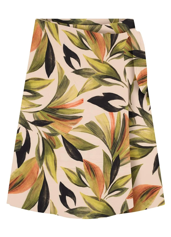 Secret Glam - Saia Midi Plus Size em Viscose Verde