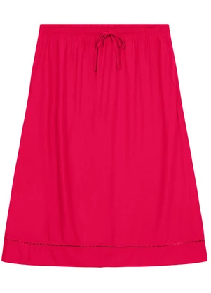 Secret Glam - Saia Midi Plus Size em Viscose Vermelho - SECRET GLAM