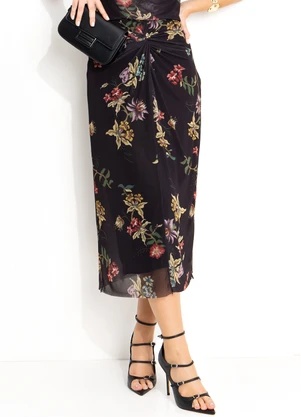 Souq - Saia Midi Preto - SOUQ