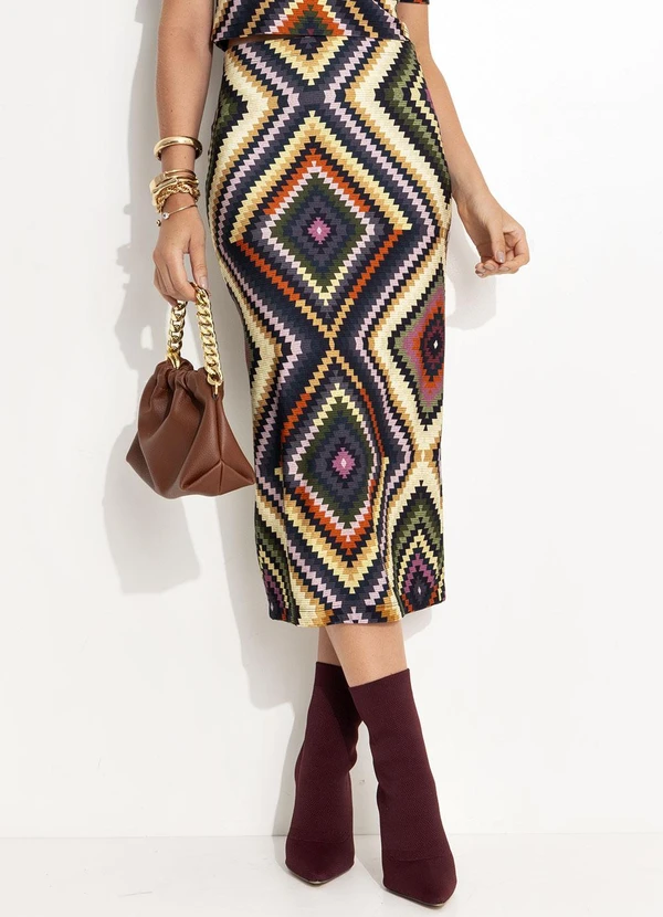 Farm - Saia Midi Pretti Preto