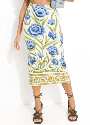 Farm - Saia Midi Puglia Off White - FARM