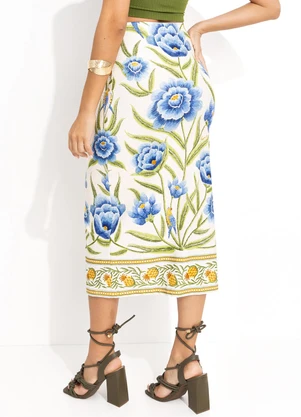 Farm - Saia Midi Puglia Off White - FARM