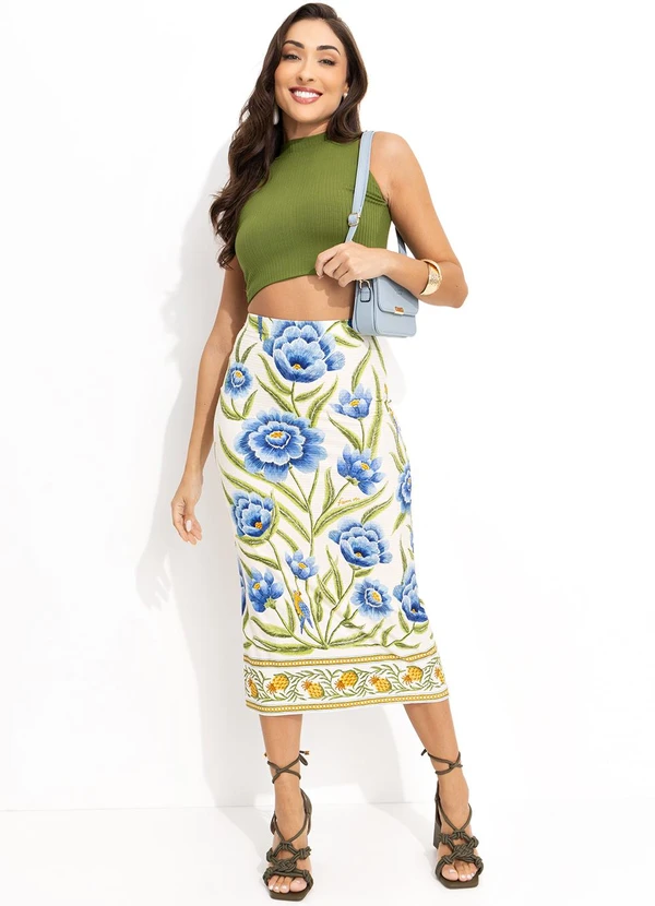 Farm - Saia Midi Puglia Off White 3