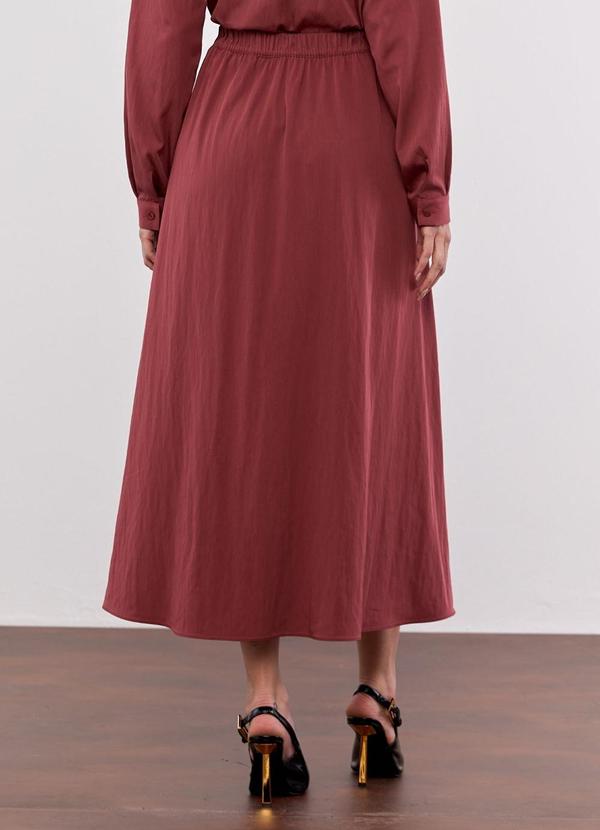 Carlota Costa - Saia Midi Recortes Marrom 2