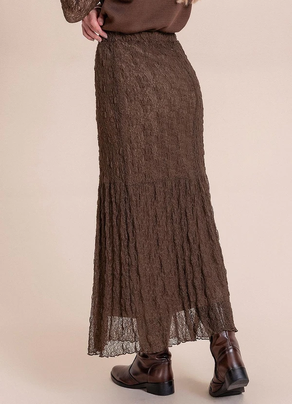 Angel - Saia Midi Renda Marrom 2