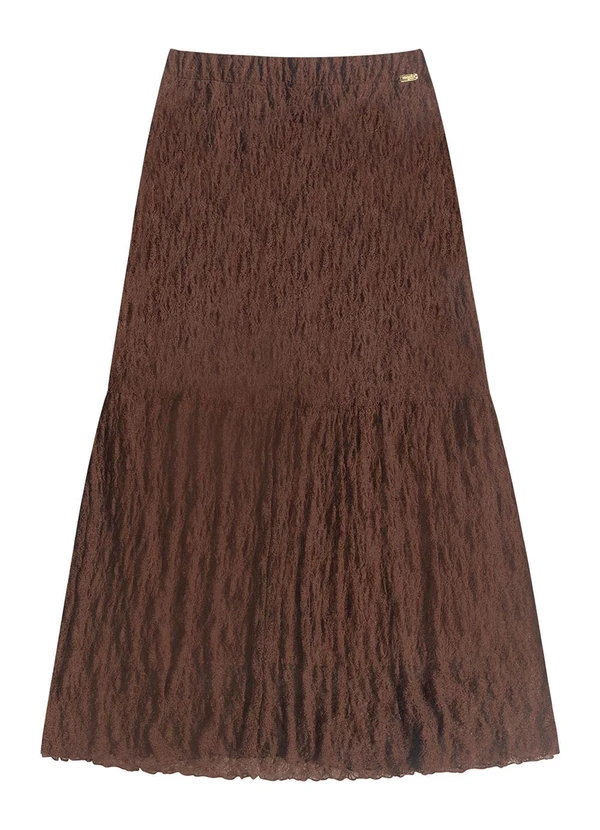 Angel - Saia Midi Renda Marrom 7