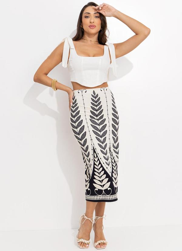 Farm - Saia Midi Rendeira Off White 6