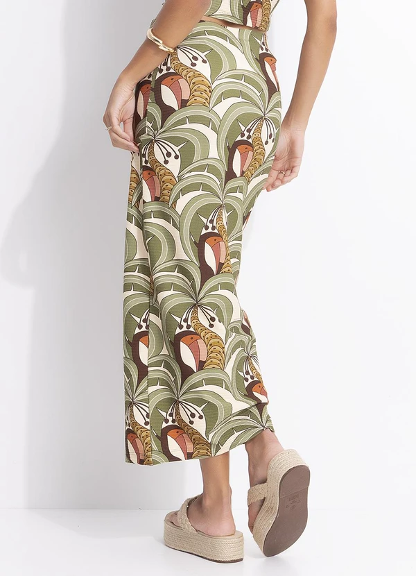 Farm - Saia Midi Reta Bananada de Tucano Bege 2