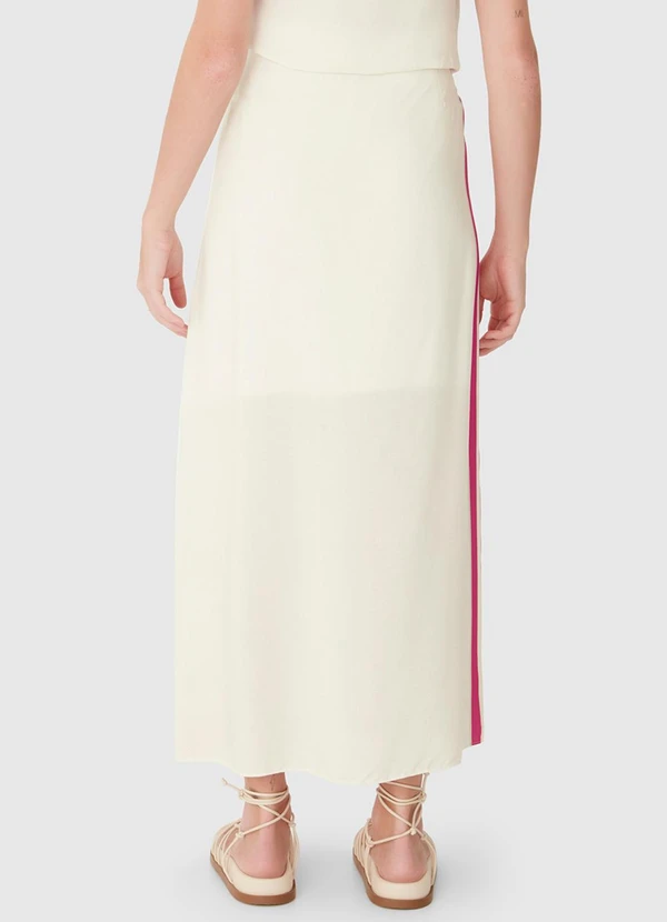 Malwee - Saia Mídi Reta Floral Off White 2