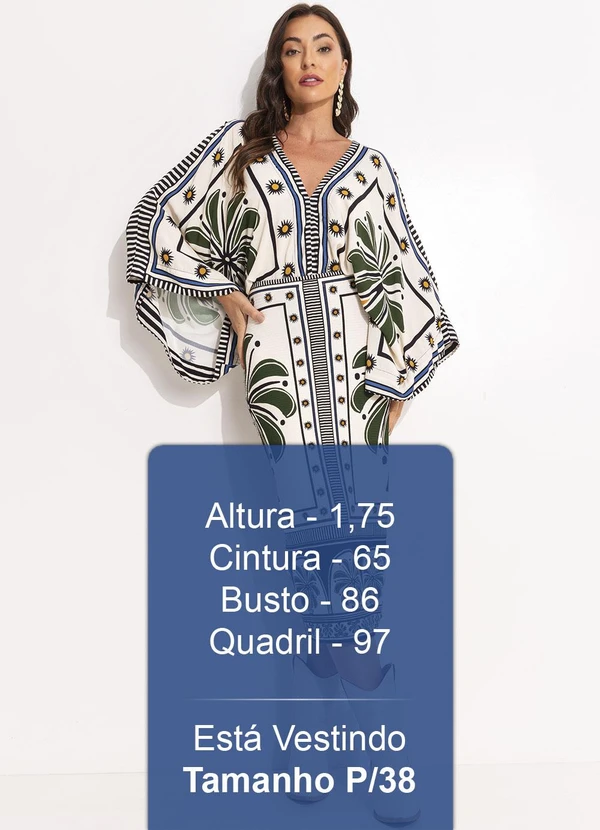 Farm - Saia Midi Reta Jardim Tropical Bege 5