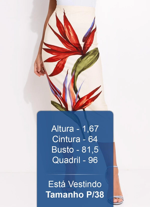 Farm - Saia Midi Reta Maxi Estrelicia Bege 5