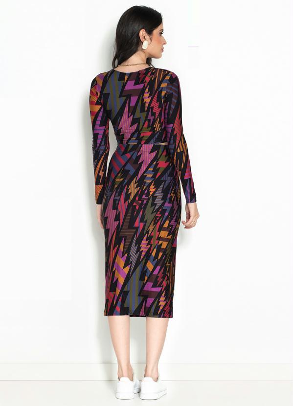 Farm - Saia Midi Reta Raios de Moletinho Estampada 4