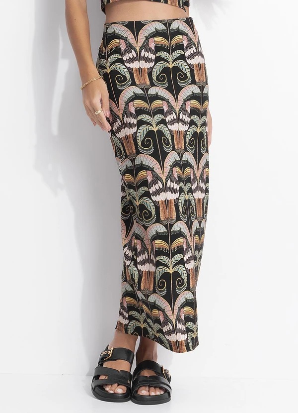 Farm - Saia Midi Reta Tucano Real Preto 1