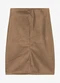 Endless - Saia Midi Sintético com Fenda Marrom - variação: Marrom