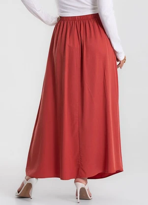 Endless - Saia Midi Tencel Twill Feminina Marrom - ENDLESS