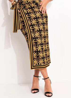 Farm - Saia Midi Trancoso Preto - FARM