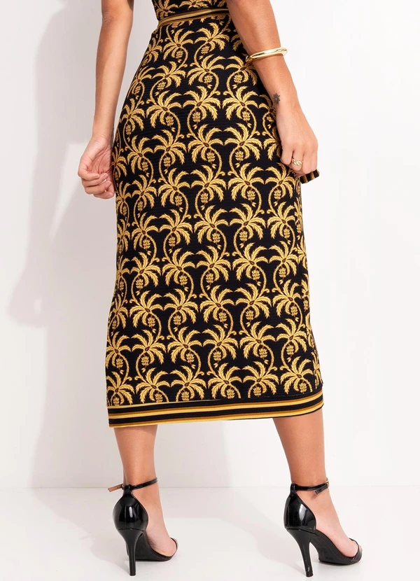 Farm - Saia Midi Trancoso Preto 2