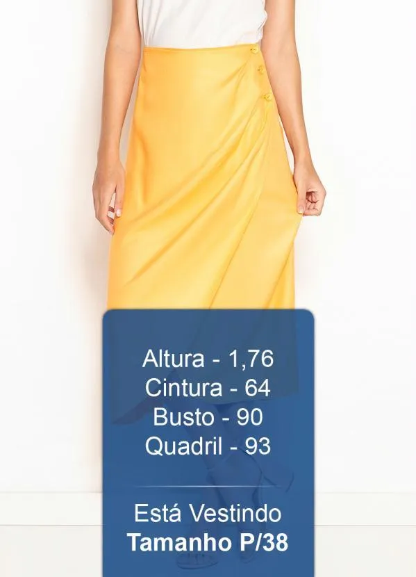 Hering - Saia Midi Transpassada de Viscose Laranja 5