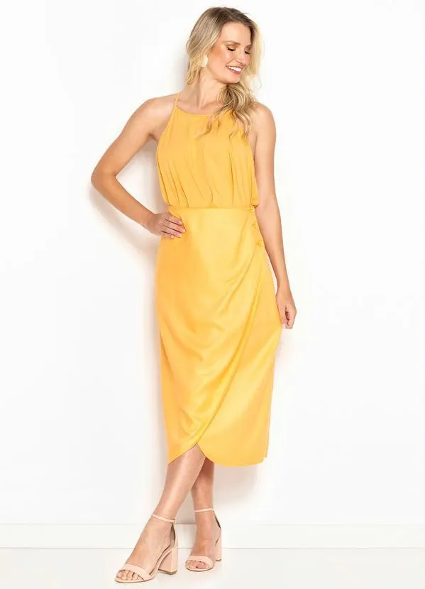 Hering - Saia Midi Transpassada de Viscose Laranja 7