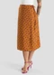 Dianna - Saia Midi Transpassada Estampada Amarelo - variação: Amarelo