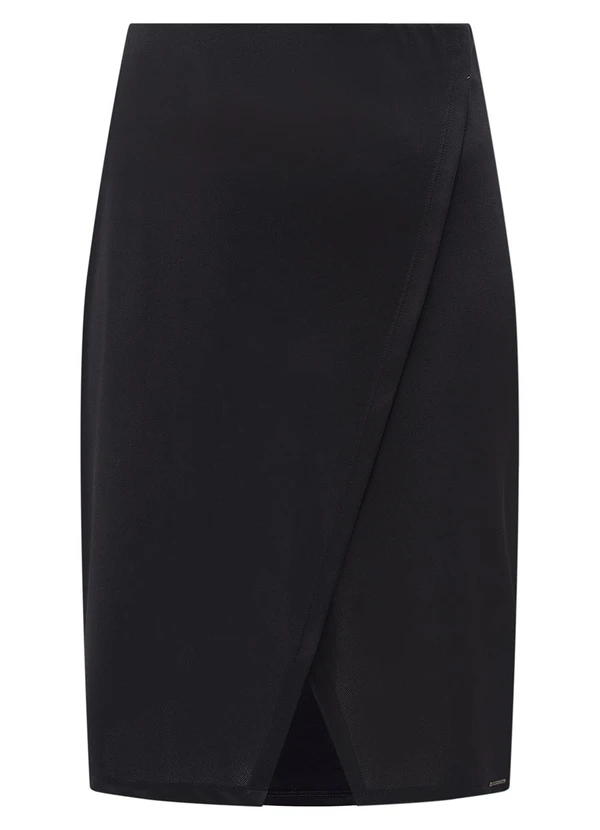 Lunender Mais Mulher - Saia Midi Transpassada Plus Size Diagonal Preto 5