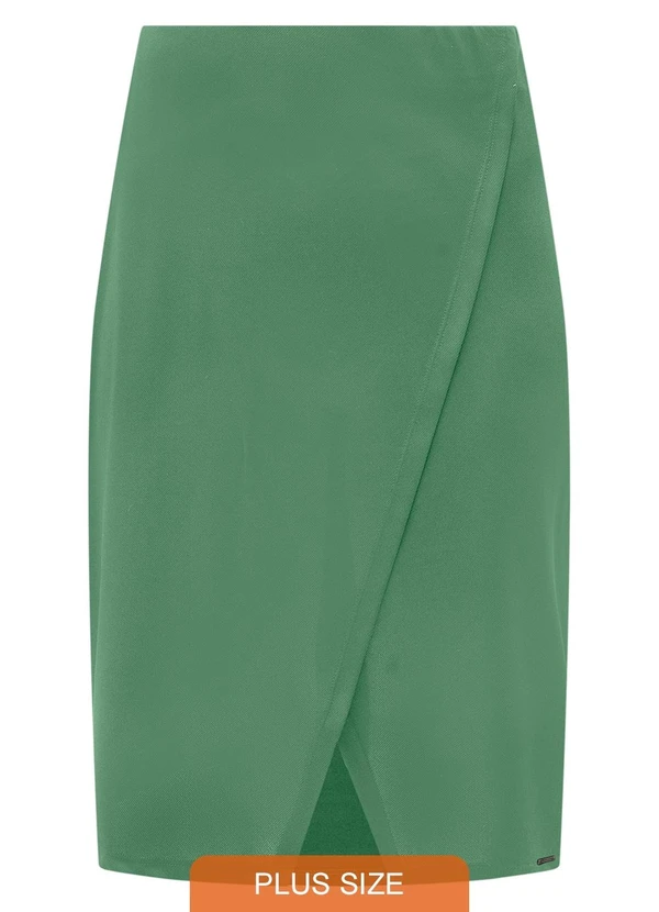 Lunender Mais Mulher - Saia Midi Transpassada Plus Size Diagonal Verde