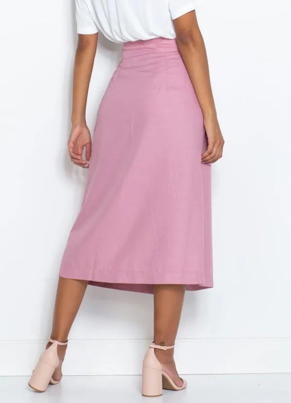 Dzarm - Saia Midi Transpassada Rosa 4