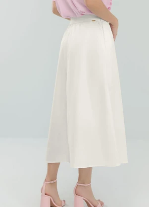 Angel - Saia Midi Tricoline Branco - ANGEL