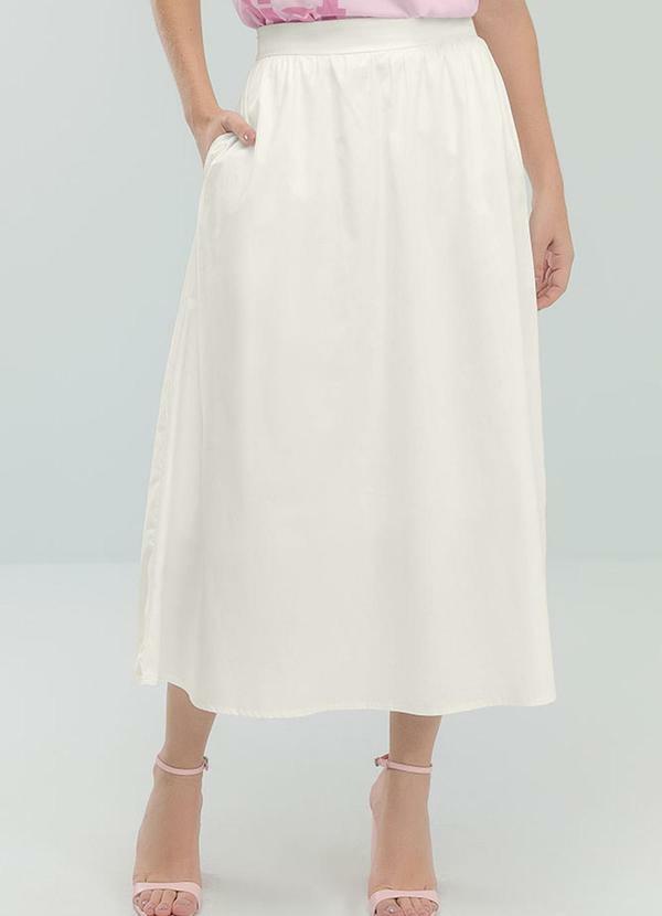 Angel - Saia Midi Tricoline Branco