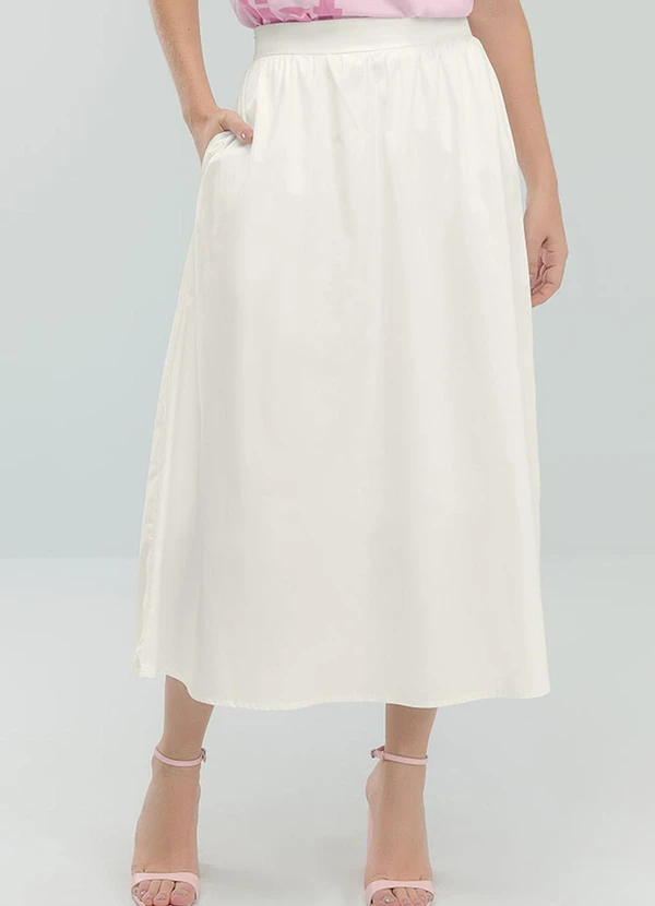 Angel - Saia Midi Tricoline Branco 1