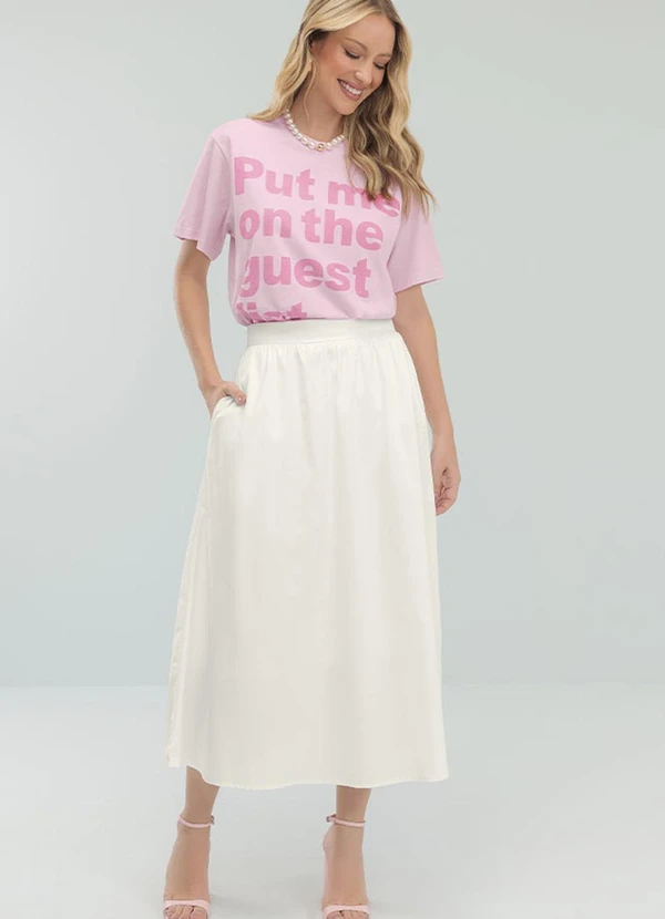 Angel - Saia Midi Tricoline Branco 3