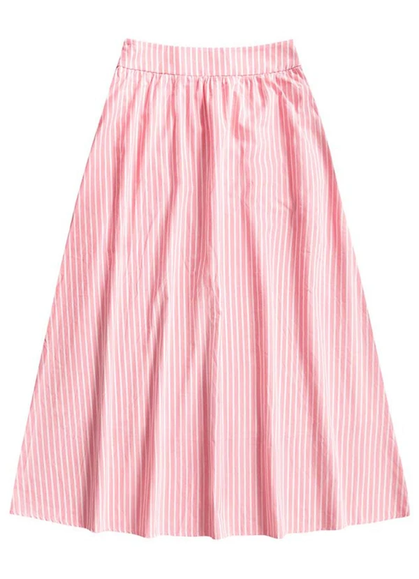 Angel - Saia Midi Tricoline ListradoRosa 4