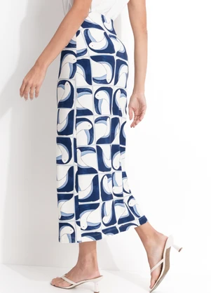 Farm - Saia Midi Tuca Tropical Off White - FARM
