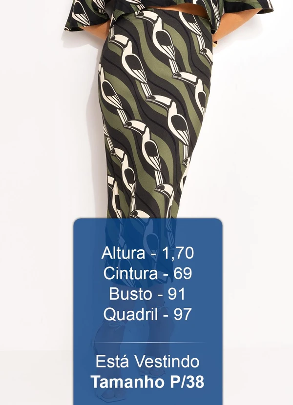 Farm - Saia Midi Tucano Gráfico Verde 6