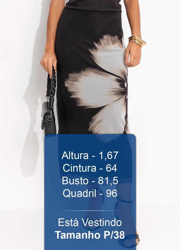 Farm - Saia Midi Tule Maya Preto 5