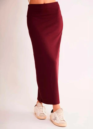 Sofie - Saia Midi Urban Frame em Malha Bodycon Roxo - SOFIE