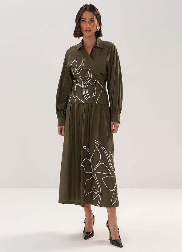 Carlota Costa - Saia Midi Verde