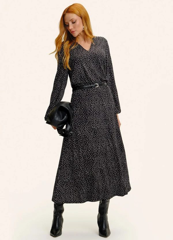 Endless - Saia Midi Visco Maquinetada Preto 2