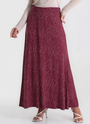 Endless - Saia Midi Visco Maquinetada Vermelho - ENDLESS