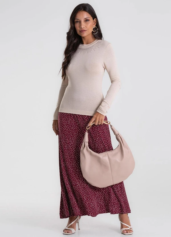 Endless - Saia Midi Visco Maquinetada Vermelho 3