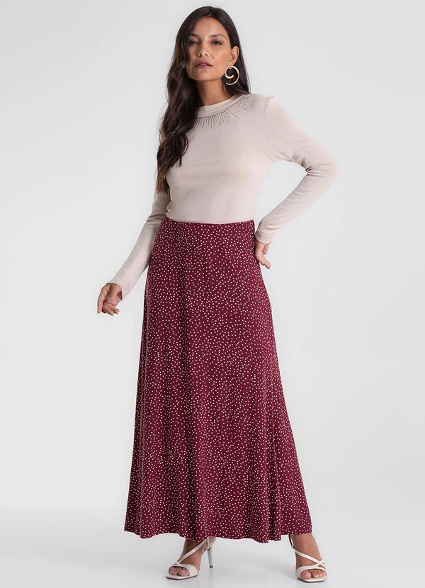 Endless - Saia Midi Visco Maquinetada Vermelho 5