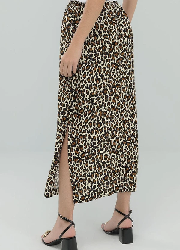 Angel - Saia Midi Viscose Estampada Preto 2