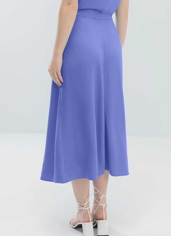 Angel - Saia Midi Viscose Lisa Azul 3