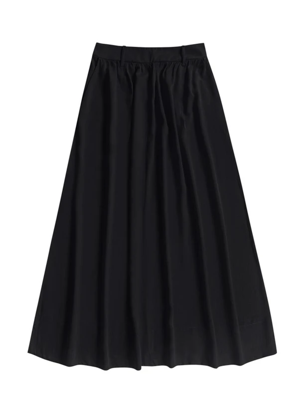 Angel - Saia Midi Viscose Lisa Preto