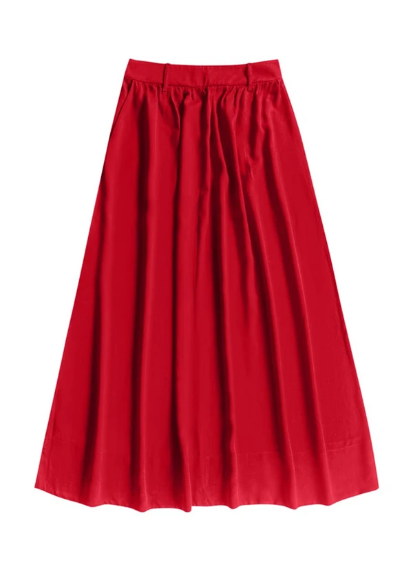 Angel - Saia Midi Viscose Lisa Vermelho 4