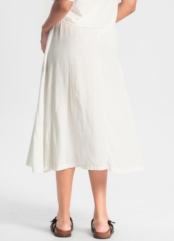 Rovitex - Saia Midi Viscose Maquinetada Bege 2