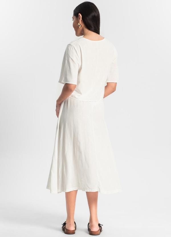 Rovitex - Saia Midi Viscose Maquinetada Bege 4